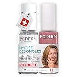 Poderm 2-in-1 Nagelpilz + Nagellack Rosenholz – Antimykotisch, repariert & kaschiert gelbe Nägel, für sichtbar gesündere Nägel, entwickelt von einer Podologin | Swiss Made