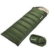 Skandika Schlafsack Iceland | Deckenschlafsack mit Polycotton Innenfutter für Erwachsene, koppelbar, 3 Jahreszeiten, bis 5° C, 220x80 cm, Kompressionstasche | Winter Outdoor Camping Wandern (dkl grün)