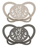 nip - Butterfly | 0-6 Monate | 2er Pack | Stillfreundlicher, zahnfreundlicher Babyschnuller inkl. Schnullerbox. Nachhaltiger Schnuller mit weichem Silikonsauger, Braun/Beige