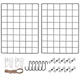 2er-Pack Wandgitter Schwarz, Multifunktionale Gitterwand, DIY Eisen Gitter der Fotowand Dekoration .Pinnwand Foto an der Memoboard Hängen in der Familie, Küche, Büro und so weiter (30 * 40 cm)