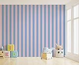 New Walls Vliestapete Streifen rosa blau leicht strukturiert & matt Tapete für Wohnzimmer, Kinderzimmer, Schlafzimmer | 10,05 x 0,53 m