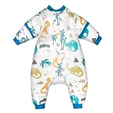 FLYISH DIRECT Babyschlafsack mit Füßen, 2.5TOG/3.5TOG Winterschlafsack, Babyschlafsack aus Baumwolle mit abnehmbaren Ärmeln, Schlafsack mit Beinen, 2.5 tog, M/80, 80cm