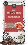 Bio Tomatenerde 10 L - 100% Torffreie Bio Erde - Mit Dünger und Wurzelaktivator - Blumenerde Tomaten und Gemüseerde - Tomatenerde torffrei - Hochbeeterde Bio