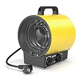 DAHTEC Tragbar Heizlüfter Klein 3000 Watt Bauheizer Bautrockner Elektro Heizstrahler mit Thermostat Heizgebläse mit Tragbarer Griff für Innen- Außeneinsatz