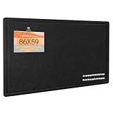 Pinnwand, 86 x 59 Zentimeter Filzbrett - dekorative Pinnwand, Korkbrett-Alternative für die Wand, faltbares Bilderbrett mit selbstklebendem Vision Board Gebetsbrett und 20 Pinnadeln - Schwarz