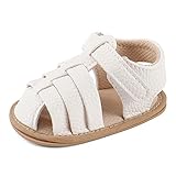 MASOCIO Baby Sandalen Mädchen Junge Baby Sommer Schuhe Babyschuhe Sommerschuhe Größe 20 Sandals 12-18 Monate Weiß