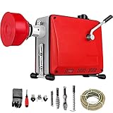VEVOR Rohrreinigungsmaschine 390W Rohrreinigungsgerät Spirale 15 mm x 13 mm kompakter elektrische Abflussreiniger mit 8 auswechselbare Messer Schiebehülsenwerkzeug 1750 RPM für die Rohrinstallation