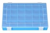 hünersdorff Sortimentskasten PP-Classic mit 24 Fächern | stabile Sortierbox für Schrauben und andere Kleinteile | feste Facheinteilung | 22,5 x 33,5 x 5,5 cm, blau