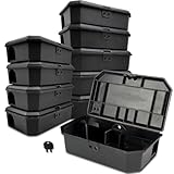 Roshield 10 x Schwarze, manipulationssichere Mäuseköderboxen - hält Mäusegift sicher von Kindern und Haustieren fern (leer - kein Nagetierköder enthalten)
