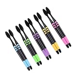 Gatuida 10 Stück Aktivkohle Zahnbürsten mit Rutschfestem Griff Umweltfreundliche Weiche Borsten für Optimale Mundpflege und Zahnreinigung Zufällige Farbe