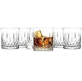 Glasmark KROSNO 1992 Whisky Gläser Set Whiskeygläser 6 Stück 280 ml Rum Gin Bourbon Cocktail Whiskey Glas Trinkgläser Geschliffen Spülmaschinengeeignet, NIEDRIGE