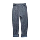 JIANGML 2025 Thermoleggings Kinder Fleece Leggins Kinder Winterleggings Thermo Mädchen Fleece Gefüttert Leggings Baumwolle Hosen Winter Dicke Warme Lange Thermohose Elastische Outdoor 2–11 Jahren