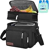 MIYCOO Kühltasche Lunchtasche für Männer und Frauen - Doppeldecker Lunchtasche, Mittagessen Tasche - Auslaufsichere Picknicktasche für Erwachsene für Campen, Picknick, Grillfest, Büro