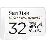 SanDisk High Endurance microSDHC Speicherkarte 32 GB + Adapter (Für Dash-Cams und private Überwachungskameras, 100 MB/s Lesen, V30 für Full-HD und 4K-Videos)