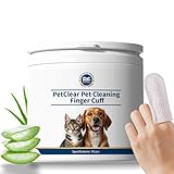 PETCLEAR Ohrpflege Finger-Pads für Hunde & Katze | Besonders weiche & milde Einweg-Reinigungspads | Hunde Ohrenreiniger Ohrenpflege gegen Ohrenentzündung Ohrmilben u. Hygiene bei Hund Katze | 50 Stück