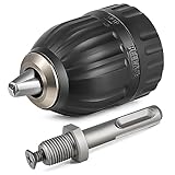 S&R Schnellspannbohrfutter 2mm - 13mm 1/2-20 UNF mit Adapter SDS-plus, Schnellwechsel-Bohrfutter mit Gewinde, Spannfutter Schnellspann Bohr Futter