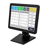 TFGXUE 15 Zoll Touchscreen Display, 10-Punkt-Touch Monitor Winkelverstellbar, Unterstützte Win7 8 10, Android, Raspberry Pi, Linux, HDMI, VGA, USB, LCD Monitore 1024×768, für Registrierkassen