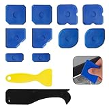 12 STK Silikon Abzieher Set, Silikon Fugenglätter Silikon Caulking Werkzeug, Silikonabzieher Fugenabzieher, Silikonfugen Abzieher, Silikonentferner für Küche Bad Acryl Harz, inkl. 2 Silikon Schaber