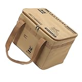 Multifunktionaler faltbarer Camping-Organizer, 30 l/42 l, großes Fassungsvermögen, wasserdichte Materialien zum Wandern, Kochen, unverzichtbar, verstellbare Schultergurte, Picknicktasche, khaki, 42 l