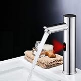 ENCOFT Wasserhahn mit Sensor Infrarot Wasserhahn Automatisch Sensor Kaltwasser Armaturen Badarmatur Waschtischarmatur Küchenarmatur