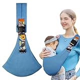 Kleinkind Trage Einstellbar Babytrage Seitlich Ergonomisch Toddler Carrier Geeignet für Neugeborene mit Einem Gewicht von 4,5–27,6 Kg Kindertrage Seitlich(Einfarbig Blau)