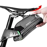 ROCKBROS Fahrrad Satteltasche Fahrradtasche für MTB Rennrad Wasserdicht Stoßfest Sitztasche Schwarz 0,7L/ 0,9L mit Rücklichthalter