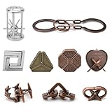 HENGBIRD 9 Stück Knobelspiele Metall, Metallpuzzle Metallknobellei Geduldsspiele IQ Spiele Geduldspiel, Metal Puzzle Geschicklichkeitsspiel Spielzeug Geschenk Set für Erwachsene Jugendliche