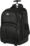 MATEIN Reisetasche mit Rollen, großer Rucksack mit Rollen, Laptop-Rucksack, Damen, 45,7 cm (18 Zoll), Trolley-Koffer für Laptop, Pilotenkoffer für Herren, Freizeit, Business, Schwarz