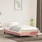 Festnight Polsterbett Futonbett mit Lattenrost Doppelbett Einzelbett Jugendbett Bettgestell Samt Rosa 90 x 190 cm