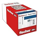 fischer PowerFast II CZF 3,5 x 35, Spanplattenschraube (100 Stk.) mit Vollgewinde, Senkkopfschraube mit Kreuzschlitz, Schraube für Holzverarbeitung, reduziert Einschraubwiderstand & Einschraubzeit