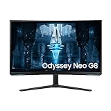 Samsung Odyssey Neo G8 Gaming Monitor S32BG850NP, 32 Zoll, VA-Panel, 4K UHD-Auflösung, AMD FreeSync Premium Pro, 1 ms Reaktionszeit, Bildwiederholrate 240 Hz, Front: Schwarz; Rückseite: Weiß