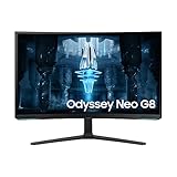 Samsung Odyssey Neo G8 Gaming Monitor S32BG850NP, 32 Zoll, VA-Panel, 4K UHD-Auflösung, AMD FreeSync Premium Pro, 1 ms (G/G) Reaktionszeit, Bildwiederholrate 240 Hz, Front; Schwarz; Rückseite; Weiß