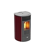 KALOR Pelletkamin | Redonda Glas Mod 8 | 6,3 kW | Bordeaux
