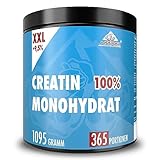 JUST POWR® 1,1 kg Creatin ohne Zusätze, 96% Creatin Monohydrat für mehr Ausdauer, Kraft, Regeneration im Kraftraining und Bodybuilding. Kreatin laborgeprüft, perfekt löslich, reines Kreatin Monohydrat