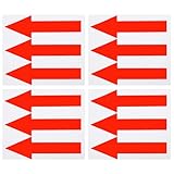 Larrel 4 Blätter/12 Stück Pfeil Aufkleber Rot, 20 x 6 cm Selbstklebende Pfeile Bodenmarkierung Schild Wegweiser Richtungspfeil Abnehmbar Wetterfest Große Pfeilaufkleber für Indoor & Outdoor