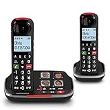 Swissvoice Xtra 2355 Duo schnurloses DECT-Großtasten Telefon, Anrufbeantworter, 2 Mobilteile, Audio-Boost, Laute Klingeltöne, Hörgerätekompatibel