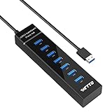 IVETTO USB Hub,7 Port USB Verteiler mit verl?ngertem 100cm Kabel kompatibel f¨¹r Laptop, PC, MacBook Pro/Mini, iMac, Surface Pro, Mobile HDD und mehr