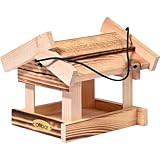 dobar® Green Label Vogelfutterhaus Calido hängend - Vogelhaus 19 x 19 x 17 cm - Geflammt