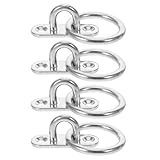 HOLIDYOYO 4 Stück Edelstahl Ösenplatte M5 Decken und Wandhaken mit Ring Korrosionsbeständig Seilschonend Schwerlastanker für Hängematten Schiffe und Bootsausrüstung