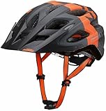 KTM Fahrrad Helm Factory Character 2023 mit Fidlock Verschluss-System, mit Visier, Schwarz Matt/Orange Matt 54-58 cm