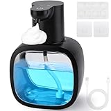 IGUGI Seifenspender Automatisch,Wandbefestigung Elektrischer Seifenspender mit Sensor,USB C Elektrischer Seifenspender mit Sensor,Wandbefestigung Schwarz für Küche,Badezimmer,Schule,Büro