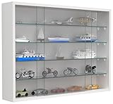 VCM Glasvitrine hängend | Vitrine Glas mit ESG-Sicherheitsglas | Maße ca. H. 55 x B. 75 x T. 12 cm | Hängevitrine Glas | Modern und platzsparend | Glas Vitrinenschrank - Drivalo L