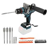 80 Nm bürstenloser Akku-Schlagbohrer, kompatibel mit Makita 18-V-Akku, 1/2-Zoll-Hammerbohrer, 2100 U/min, 20 Drehmomentstufen, 3 Funktionen, elektrischer Schlagschrauber