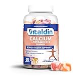 VITALDIN Calcium + Vitamin D3 Gummies – 500 mg Kalzium & 1.000 IU Vitamin D – 60 Fruchtgummis (1Monat) Fruchtgeschmack – für die Erhaltung normaler Knochen und Zähne – Glutenfrei – Kinder & Erwachsene