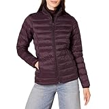 Amazon Essentials Damen Leichte, langärmelige, wasserabweisende, packbare Pufferjacke (in Übergröße erhältlich), Burgunderrot, L