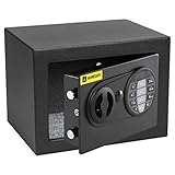 HomeSafe HV17E Möbeltresor mit Elektronikschloss, 17x23 x17cm (HxBxT), Digitaler Tresor für Zuhause, Safe Box mit Schloss, Schranksafe, Geldsafe, Mini Safe Elektronik, Schmuck