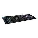 Logitech G815 mechanische Gaming-Tastatur, Clicky GL-Tasten-Switch mit flachem Profil, LIGHTSYNC RGB, Schlankes Design, 5 Programmierbare G-Tasten, Deutsches QWERTZ-Layout - Carbon