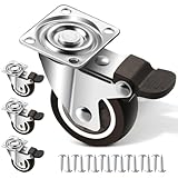 50mm Möbelrollen mit 4 Sicherheitsbremse 4er Set Schwerlastrollen, 360° Schwerlast Lenkrollen für Strandkorbrollen mit 100kg Gesamtkapazität