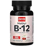 Jarrow Formulas Methyl B12, 500mcg, mit Kirschgeschmack, 100 vegane Kautabletten, Laborgeprüft, Glutenfrei, Vegetarisch, Sojafrei, Ohne Gentechnik