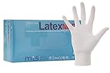 MTS Safety & Protection Einweghandschuhe M - 100 Stück/Box Latexhandschuhe Weiß - Einmalhandschuhe Puderfreie Handschuhe Natural Latex Gummihandschuhe Einweg Gloves (M, 100 Stück)